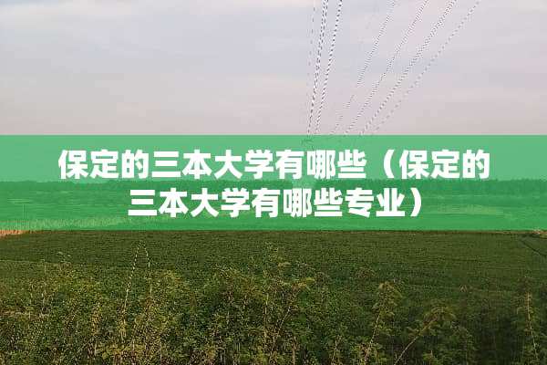 保定的三本大学有哪些（保定的三本大学有哪些专业）