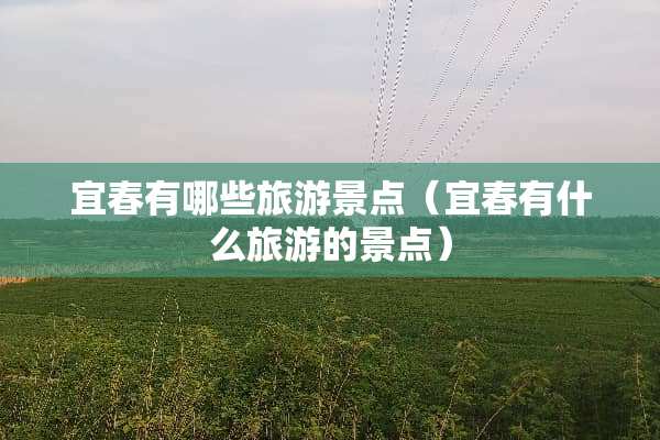 宜春有哪些旅游景点（宜春有什么旅游的景点）