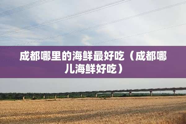 成都哪里的海鲜最好吃（成都哪儿海鲜好吃）