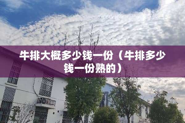 牛排大概多少钱一份（牛排多少钱一份熟的）