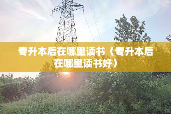 专升本后在哪里读书（专升本后在哪里读书好）