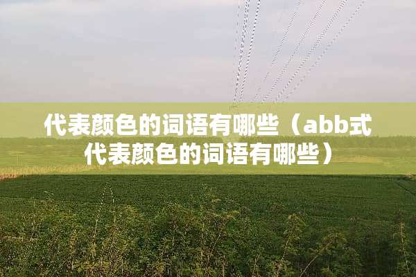 代表颜色的词语有哪些（abb式代表颜色的词语有哪些）