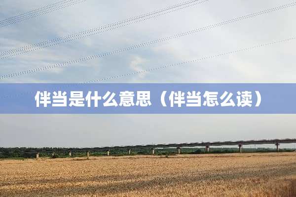 伴当是什么意思（伴当怎么读）