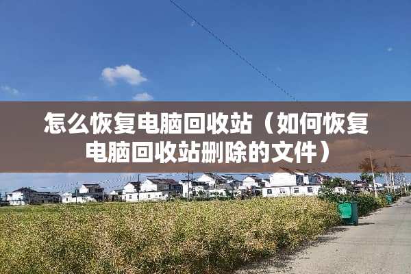 怎么恢复电脑回收站（如何恢复电脑回收站删除的文件）