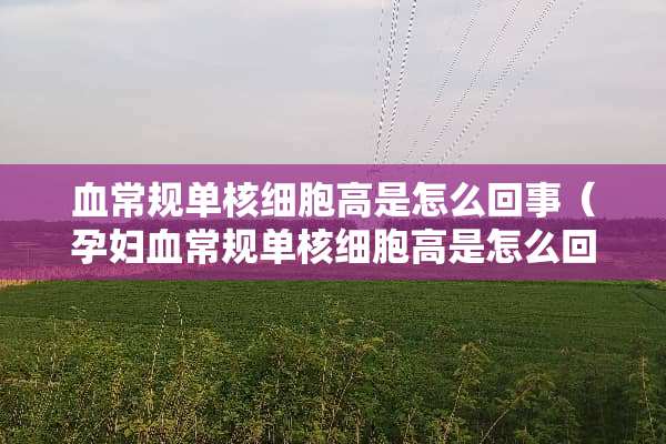 血常规单核细胞高是怎么回事（孕妇血常规单核细胞高是怎么回事）