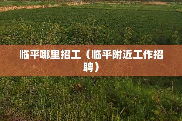 临平哪里招工（临平附近工作招聘）