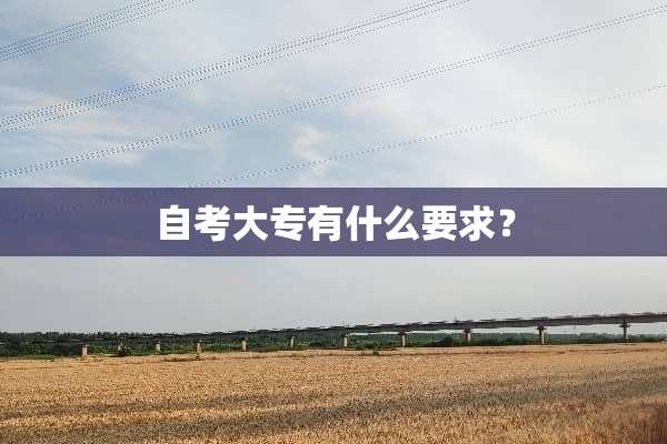 自考大专有什么要求？