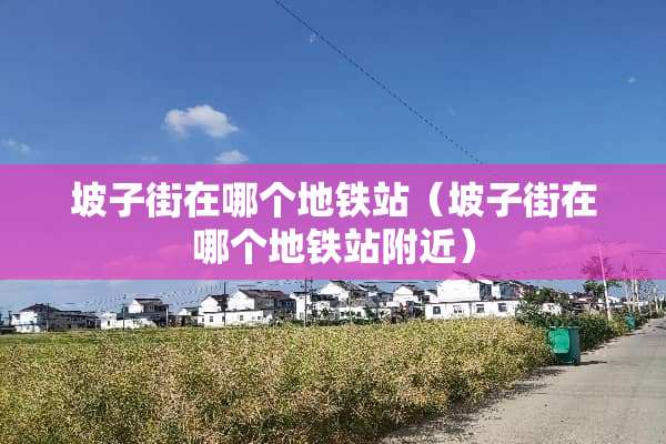 坡子街在哪个地铁站（坡子街在哪个地铁站附近）