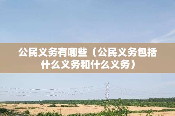 公民义务有哪些（公民义务包括什么义务和什么义务）