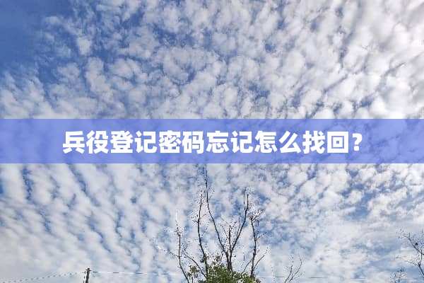兵役登记密码忘记怎么找回？
