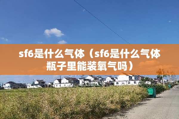 sf6是什么气体（sf6是什么气体瓶子里能装氧气吗）