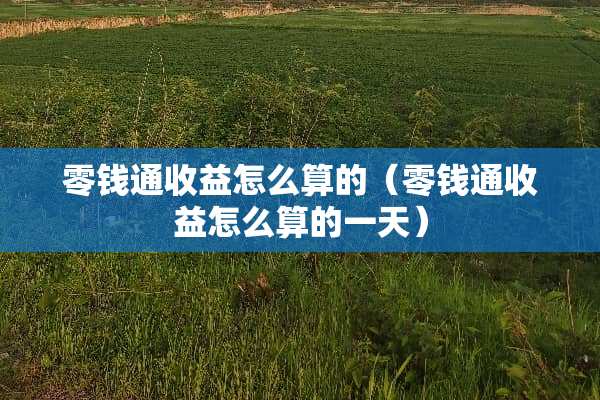 零钱通收益怎么算的（零钱通收益怎么算的一天）