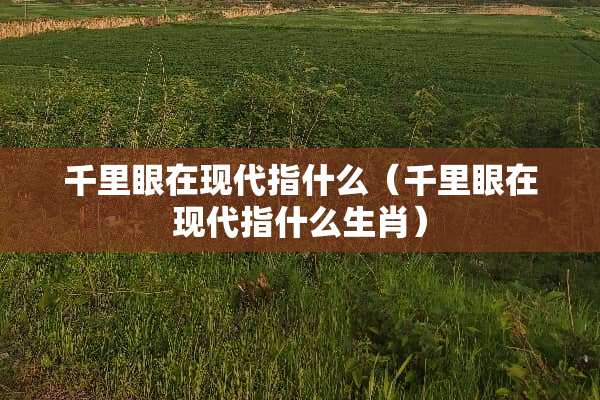 千里眼在现代指什么（千里眼在现代指什么生肖）