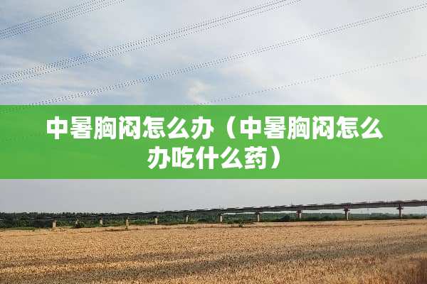 中暑胸闷怎么办（中暑胸闷怎么办吃什么药）