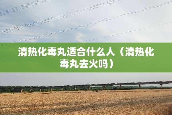 清热化毒丸适合什么人（清热化毒丸去火吗）