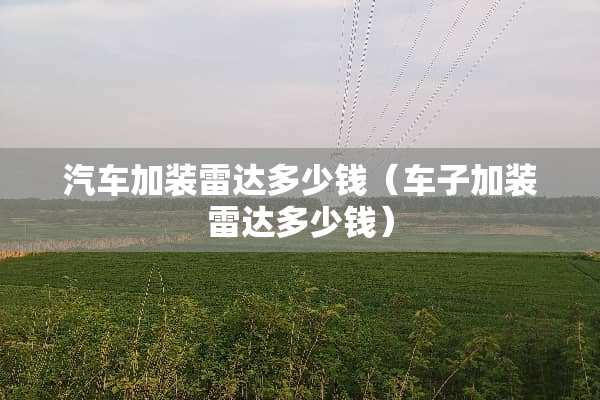 汽车加装雷达多少钱（车子加装雷达多少钱）