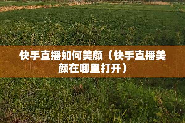 快手直播如何美颜（快手直播美颜在哪里打开）