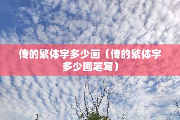 传的繁体字多少画（传的繁体字多少画笔写）