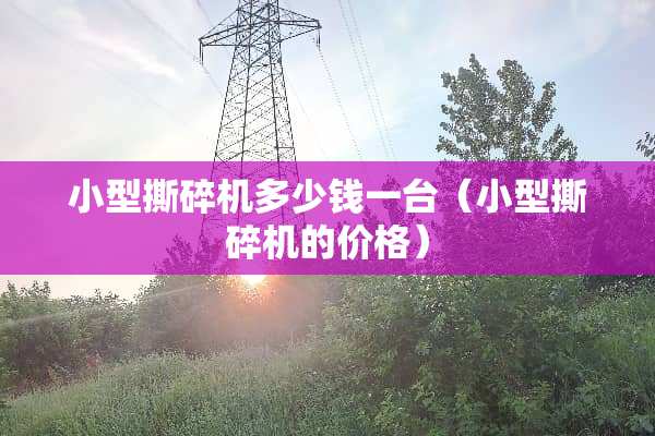 小型撕碎机多少钱一台（小型撕碎机的价格）