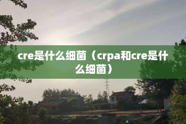 cre是什么细菌（crpa和cre是什么细菌）