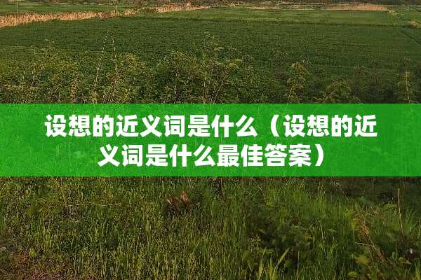 设想的近义词是什么（设想的近义词是什么最佳答案）