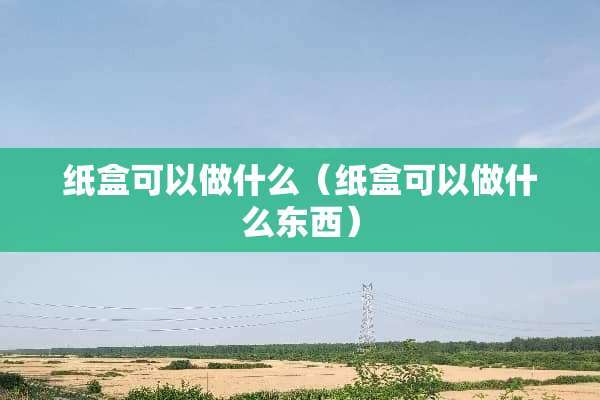 纸盒可以做什么（纸盒可以做什么东西）