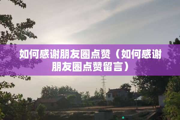如何感谢朋友圈点赞（如何感谢朋友圈点赞留言）