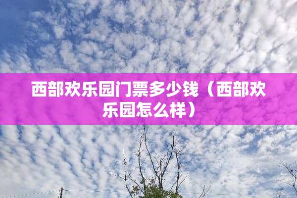 西部欢乐园门票多少钱（西部欢乐园怎么样）