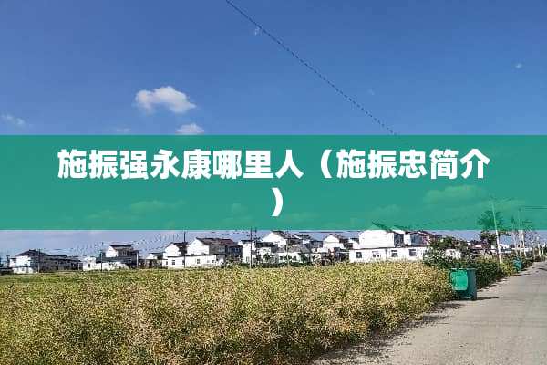 施振强永康哪里人（施振忠简介）