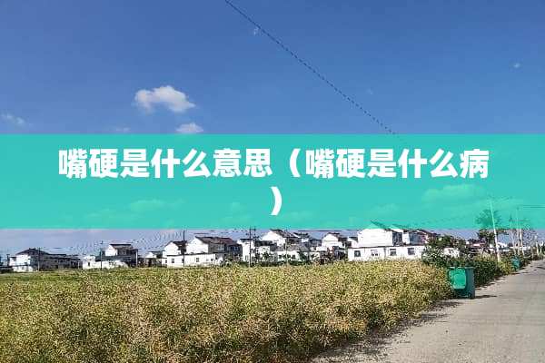 嘴硬是什么意思（嘴硬是什么病）