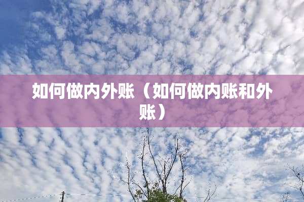 如何做内外账（如何做内账和外账）