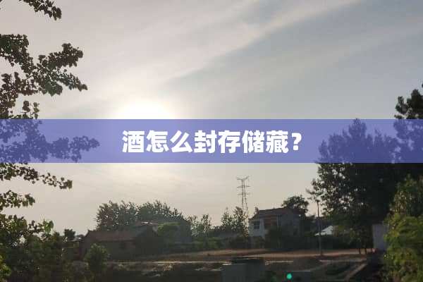 酒怎么封存储藏？