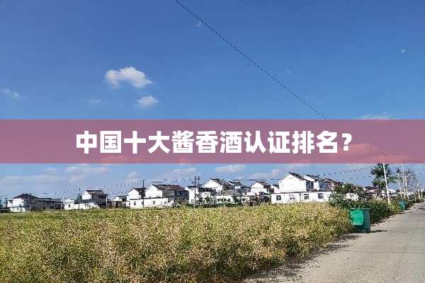 中国十大酱香酒认证排名？