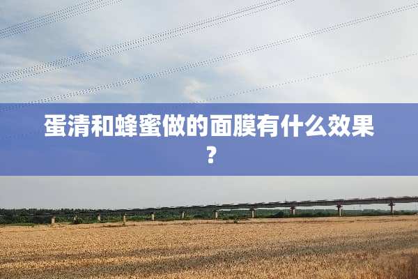 蛋清和蜂蜜做的面膜有什么效果？