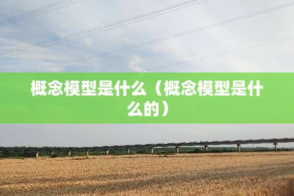 概念模型是什么（概念模型是什么的）