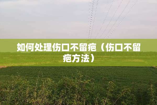 如何处理伤口不留疤（伤口不留疤方法）