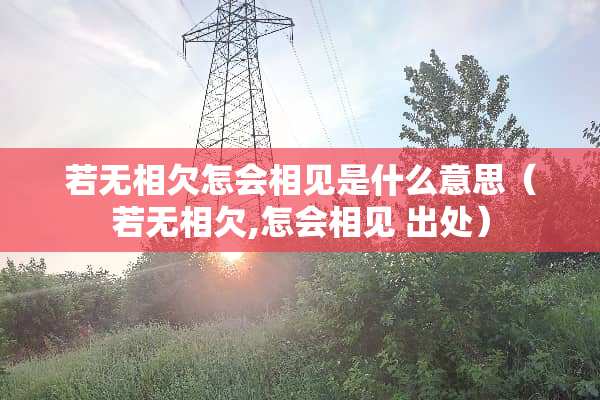 若无相欠怎会相见是什么意思（若无相欠,怎会相见 出处）