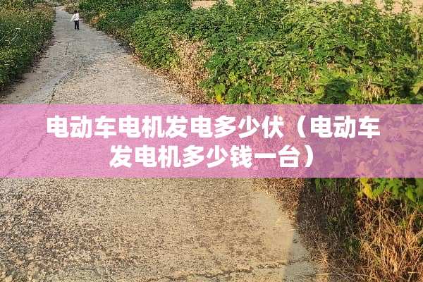 电动车电机发电多少伏（电动车发电机多少钱一台）
