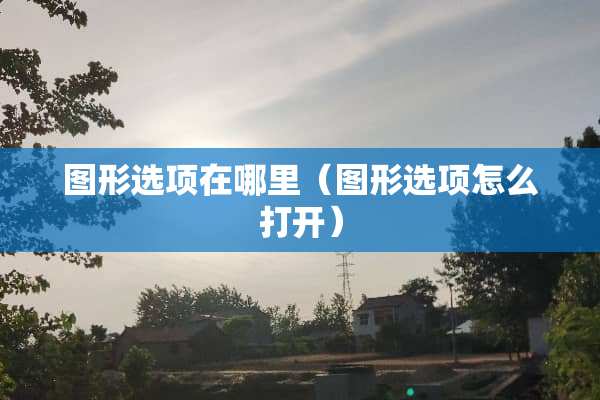 图形选项在哪里（图形选项怎么打开）
