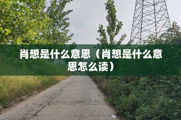 肖想是什么意思（肖想是什么意思怎么读）