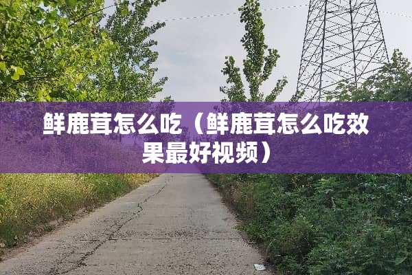 鲜鹿茸怎么吃（鲜鹿茸怎么吃效果最好视频）