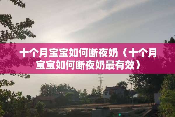 十个月宝宝如何断夜奶（十个月宝宝如何断夜奶最有效）
