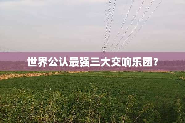 世界公认最强三大交响乐团？