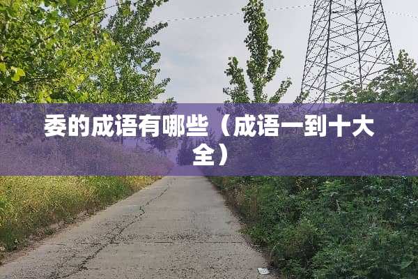 委的成语有哪些（成语一到十大全）