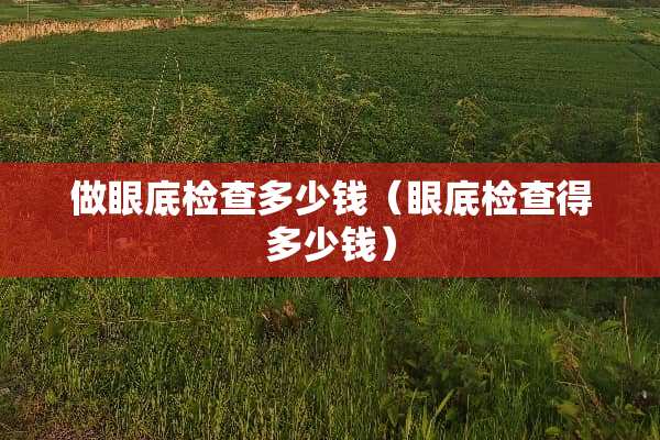 做眼底检查多少钱（眼底检查得多少钱）