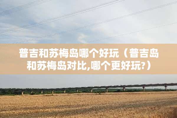 普吉和苏梅岛哪个好玩（普吉岛和苏梅岛对比,哪个更好玩?）
