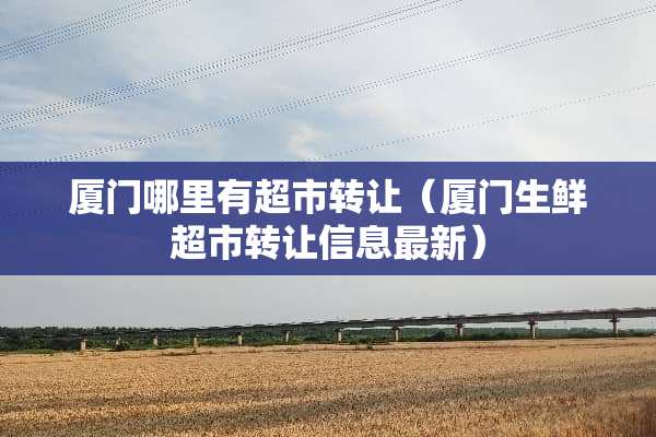 厦门哪里有超市转让（厦门生鲜超市转让信息最新）