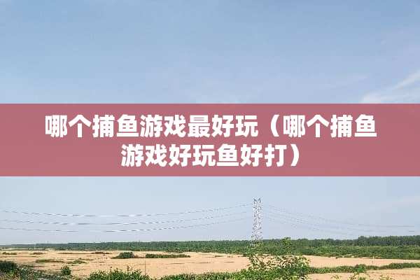 哪个捕鱼游戏最好玩（哪个捕鱼游戏好玩鱼好打）