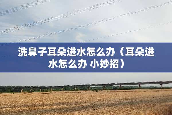 洗鼻子耳朵进水怎么办（耳朵进水怎么办 小妙招）