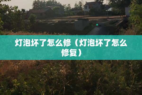灯泡坏了怎么修（灯泡坏了怎么修复）